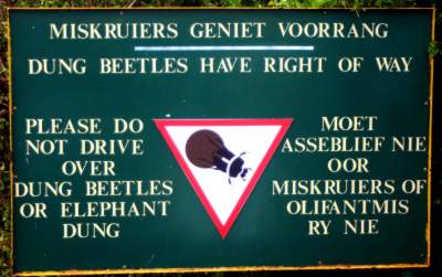 A sign at the Park entrance showed that they didn't only think about their larger animals