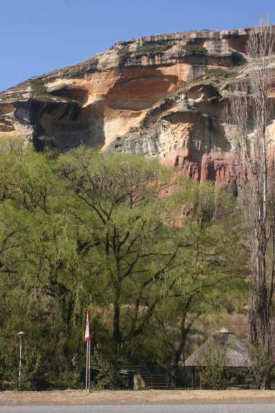 We went through the gates which were two high bluffs flanking both sides of the road.